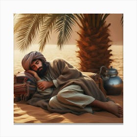 Bedouin Sleeping In Shadow 2 Canvas Print