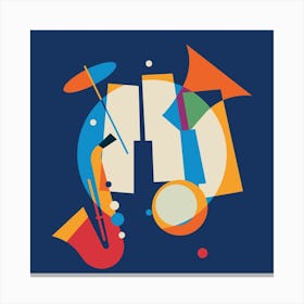 Jazz Musical Instruments 4 Square Canvas Print