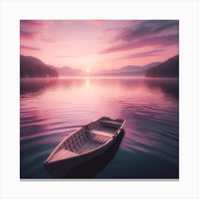 Boat On The Lake Dreamscape Canvas Print