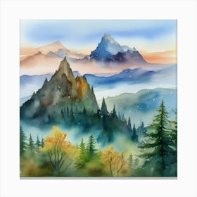 Watercolor Mountains 4 Canvas Print