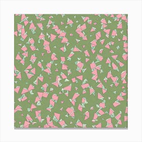 Broken Glass Pieces, A Vintage Pattern Featuring abstract Polygons With Varying Side Lengths Shapes With Edges, Flat Art, 135 Canvas Print