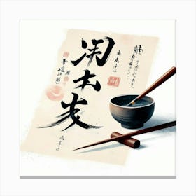 Calligraphy Piece With Japanese Characters (2) Canvas Print