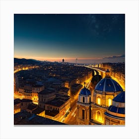 Night In Salerno Canvas Print