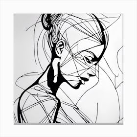Abstract Line Drawing Of A Woman Canvas Print