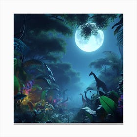 Giraffes In The Jungle Canvas Print