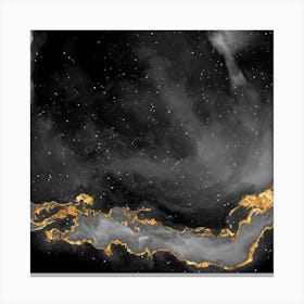 100 Nebulas in Space with Stars Abstract in Black and Gold n.010 Canvas Print