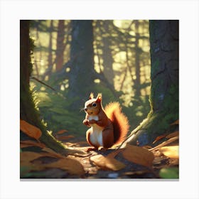 Squirrel In The Forest 429 Canvas Print