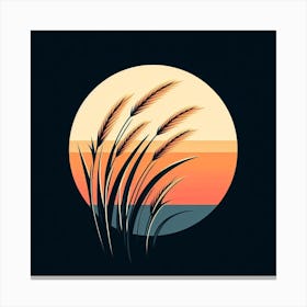 Sunset In The Grass Canvas Print