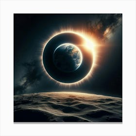 Eclipse Of The Sun Over The Earth Canvas Print