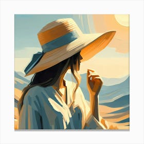 Woman In A Hat 19 Canvas Print