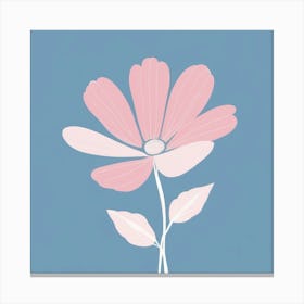 A White And Pink Flower In Minimalist Style Square Composition 336 Canvas Print