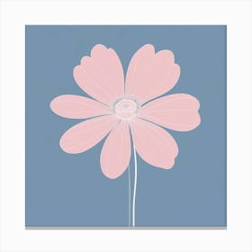 A White And Pink Flower In Minimalist Style Square Composition 56 Canvas Print