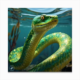 Green Sea Snake Canvas Print