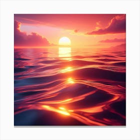 Sunset Over The Ocean Canvas Print