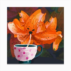 Tiger Lily that came for tea Canvas Print