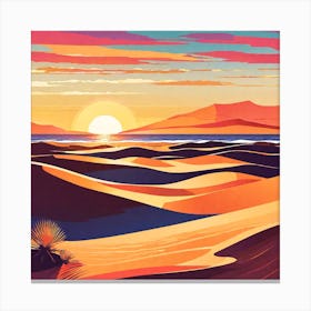 Painting Sunset In The Dunes Canvas Print