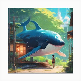 Whale In The Sky Canvas Print