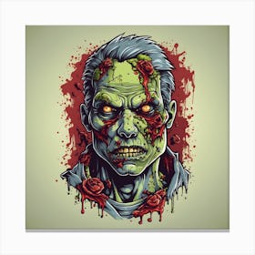 Zombie Head Canvas Print