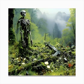 Skeleton In The Forest Canvas Print