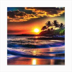 Sunset On The Beach 192 Canvas Print