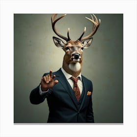 Businessman Dressed As A Deer Canvas Print