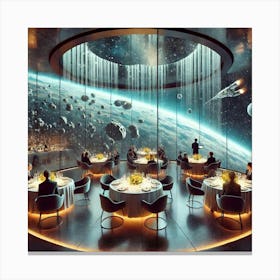 A Futuristic Restaurant Offering Spacefront Dining Canvas Print