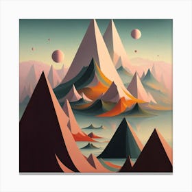 Abstract Mountain Landscape Canvas Print