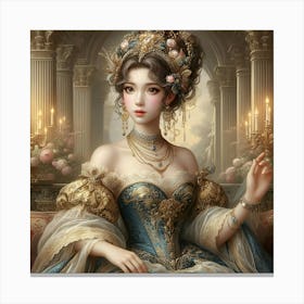 Victorian Lady Painting Canvas Print