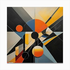 Original Abstract Painting On Canvas Dramatic Wall Art Black Mid Century Modern 9 Canvas Print