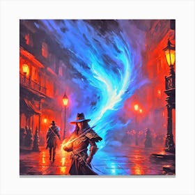 Man With A Torch Canvas Print