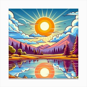 Cartoon Landscape Canvas Print