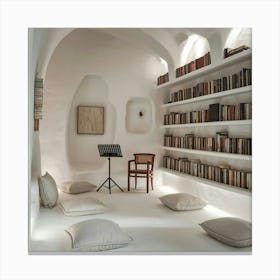 Library In Santorini Canvas Print