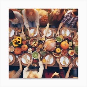 Thanksgiving Dinner With Friends 1 Canvas Print