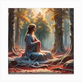 Woman In The Forest 5 Canvas Print