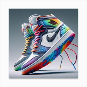 Rainbow Jordans Canvas Print