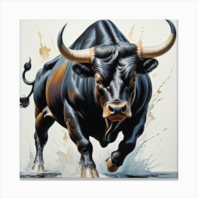 Bull Running Canvas Print