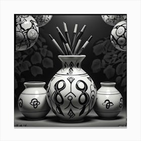 Vases And Pencils Canvas Print