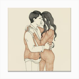 Couple Hugging 6 Canvas Print