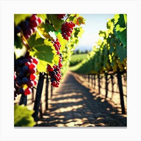 Grapes In A Vineyard 3 Canvas Print