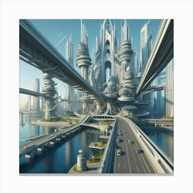 Futuristic City Canvas Print