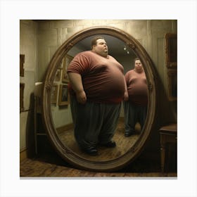 Fat In Mirror Canvas Print
