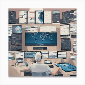 Computer Control Room Canvas Print