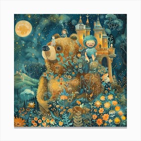 Bear In A Castle Canvas Print