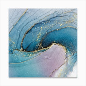 Blue And Gold Abstract Painting Canvas Print