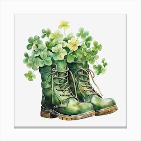 St Patrick'S Day Boots Canvas Print