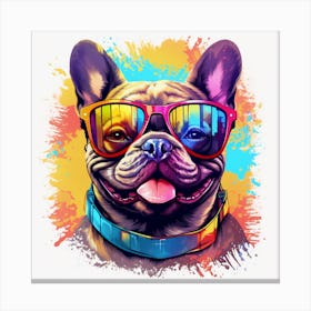 French Bulldog In Sunglasses 2 Canvas Print