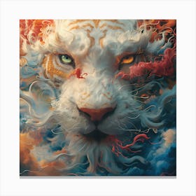 White Tiger Art Canvas Print