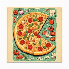 Pizza Vector Illustration Canvas Print