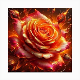 Fire Rose Canvas Print