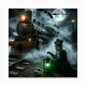 Spooky Train Canvas Print